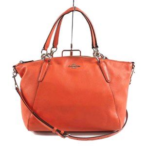 Coach Small Kelsey Satchel 2way Handbag Orange